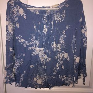 Blue Floral Blouse